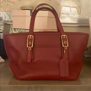 VINTAGE Red Coach Purse Satchel